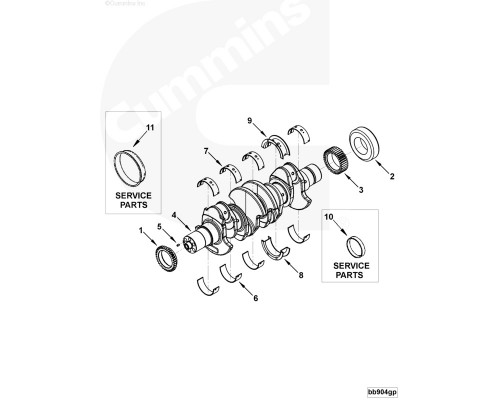 Вкладыш коленвала нижний 3978820