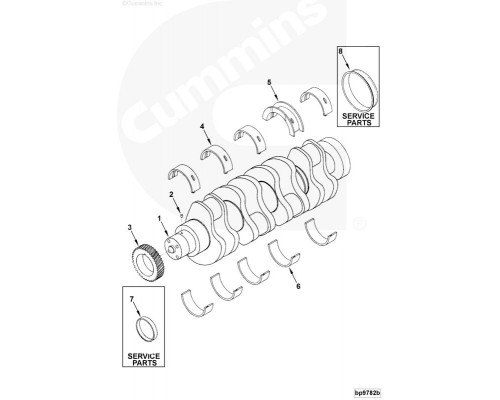 Вкладыш коленвала верхний 3901091