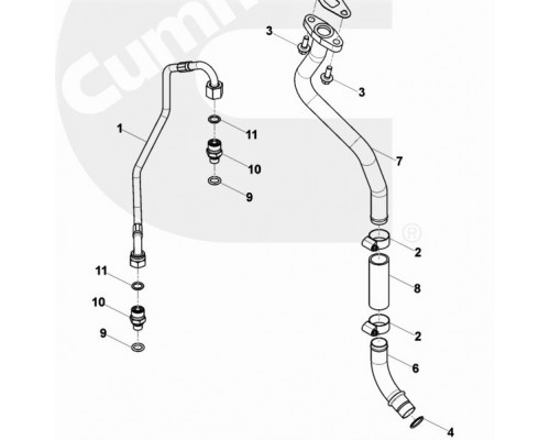 Трубка турбины отводящая 3945108